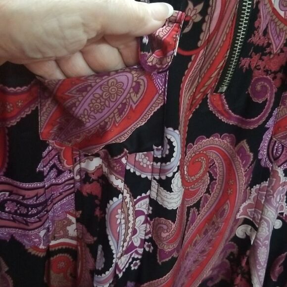 Cocomo Blouse Multicolored Paisley 3/4 Cuff Sleeve Size 2X - Picture 7 of 10